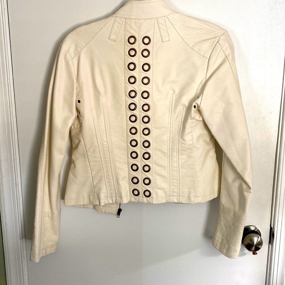 Cream off-white moto-type jacket